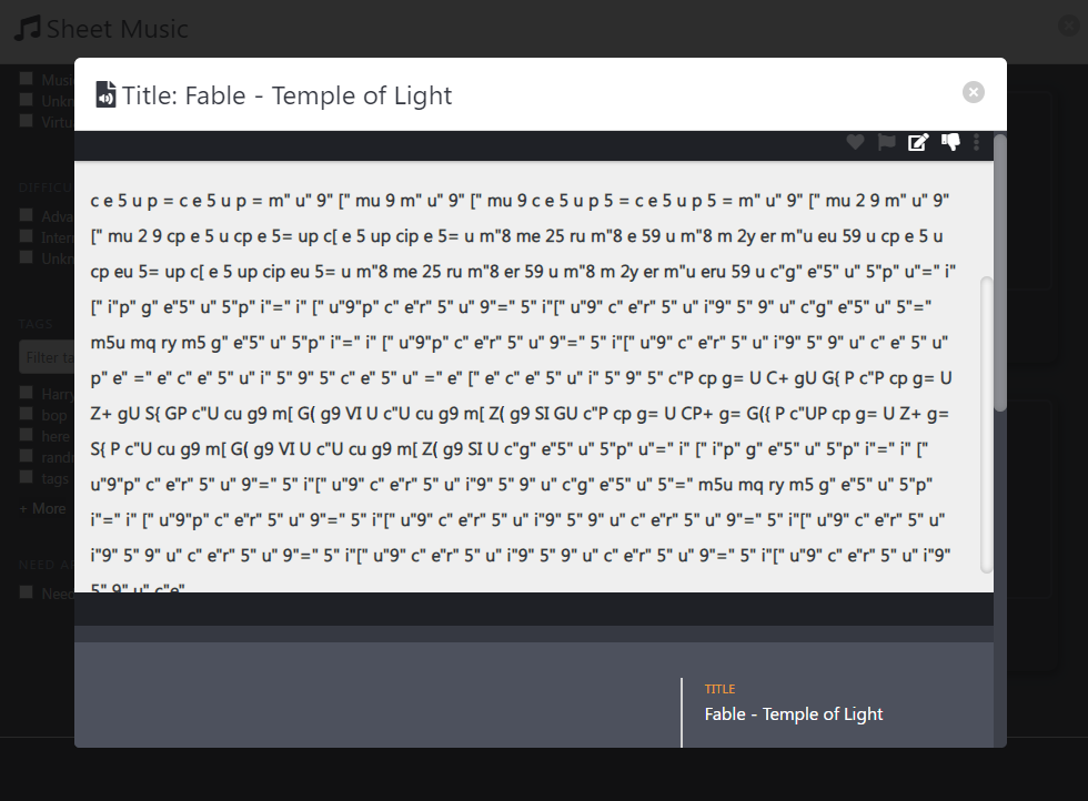 Virtual Piano Sheet Example